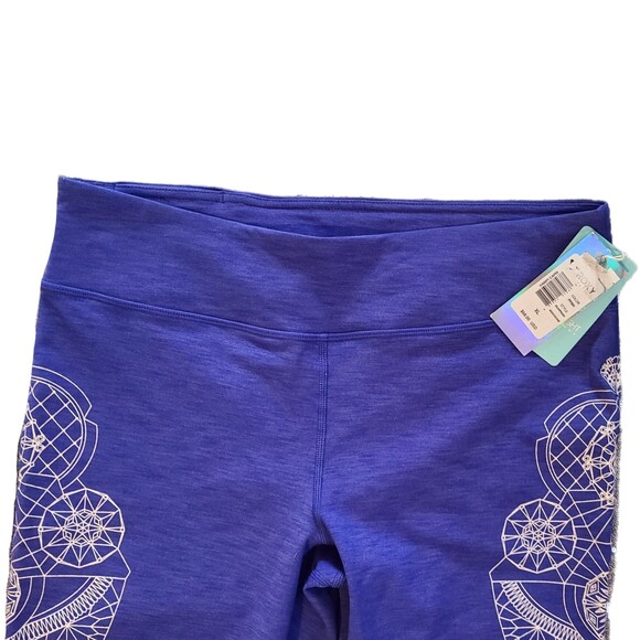 Roxy NWT Persian Blue & White "Hampi" Crop Active Leggings, Size L/XL (12-14) - Picture 6 of 9